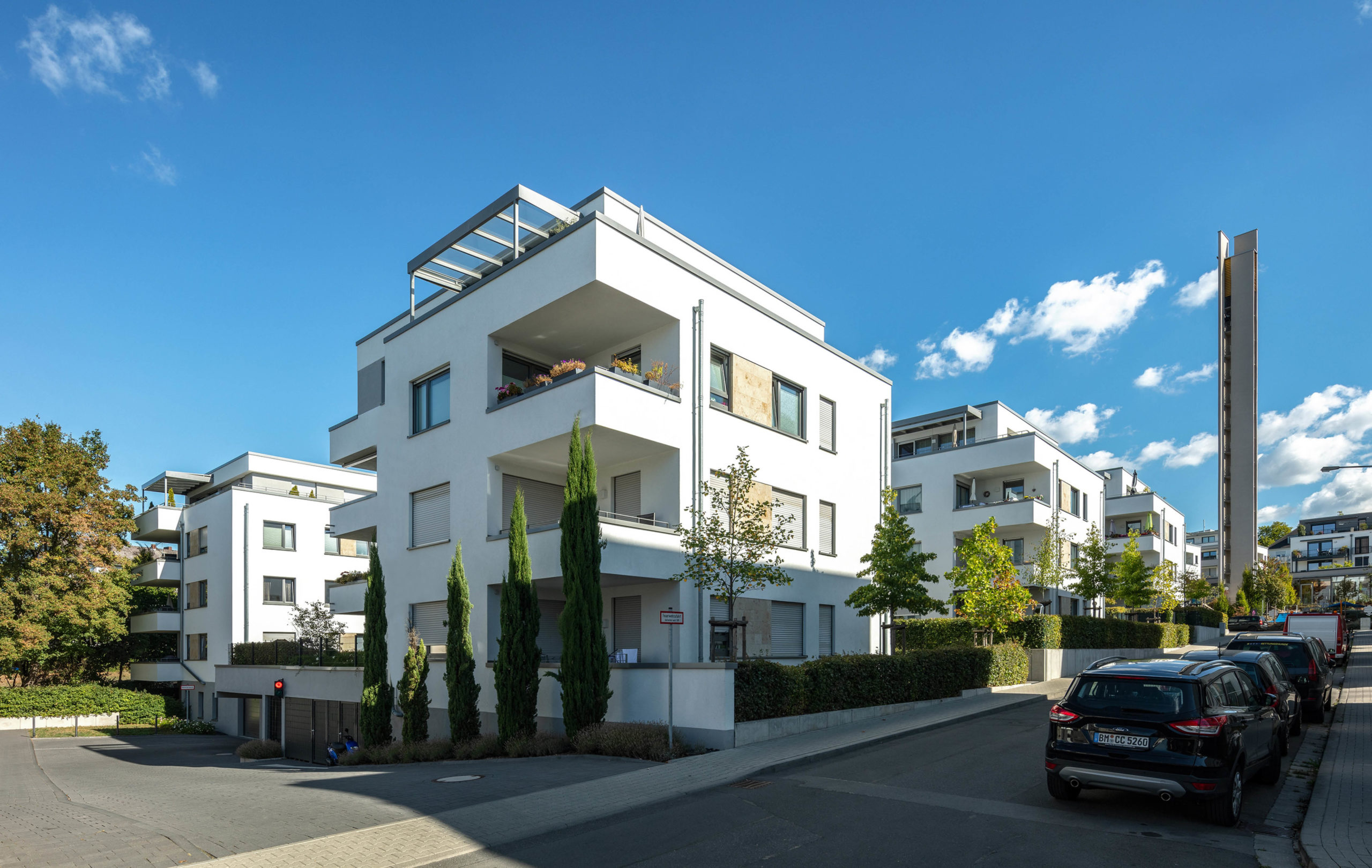Außenaufnahme Projekt Wohnungsbau Quartier C im Weidenborn in Wiesbaden von Bitsch+Bienstein Architekten in Wiesbaden
